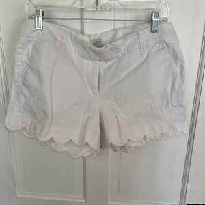J. Crew Women's White Scalloped Shorts